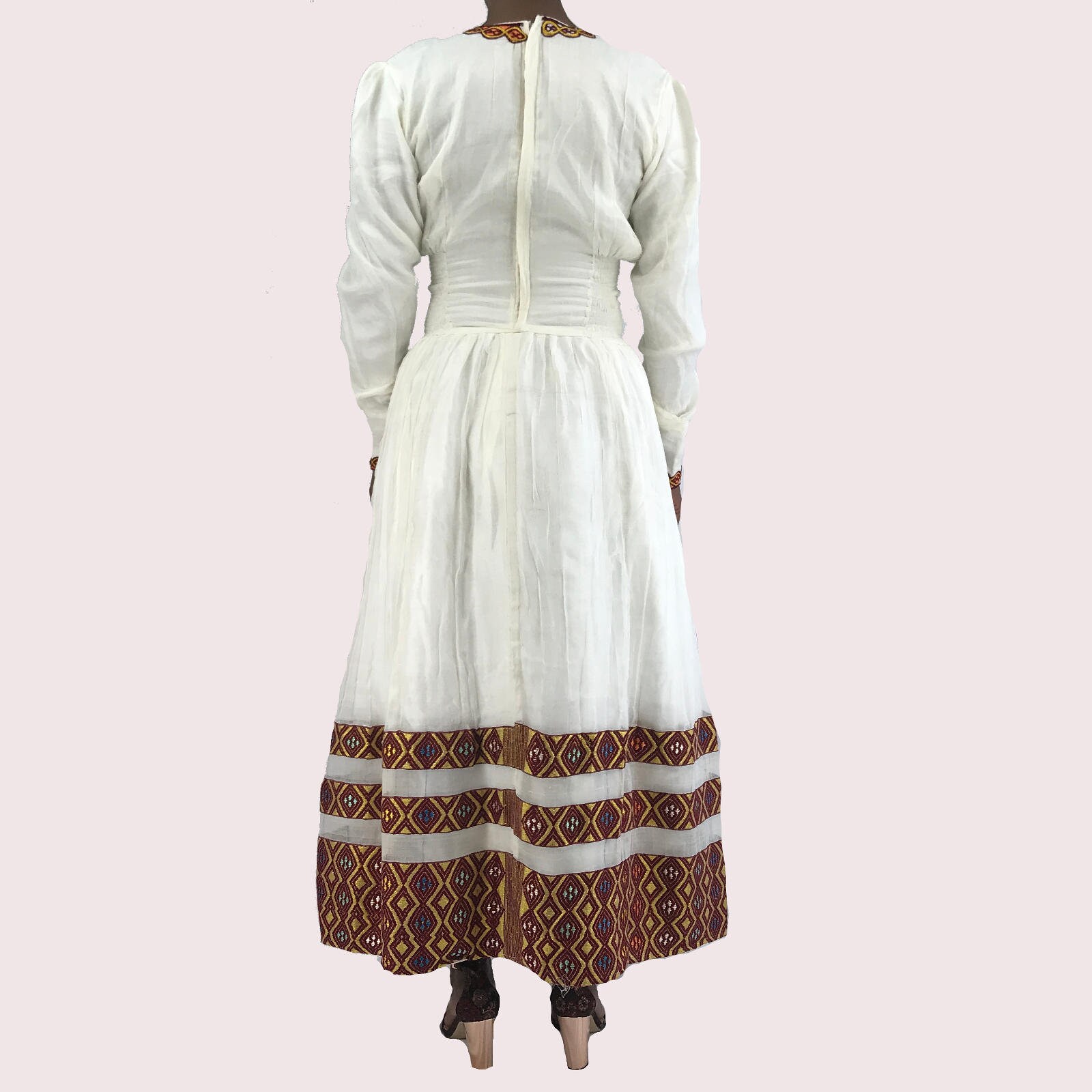 Ethiopia Traditional Dress Reflecting Ethiopian Heritage with Hand-Woven Habesha Details