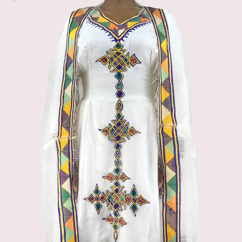 Traditional Ethiopian Habesha Dress Handmade embroidered. | Etsy
