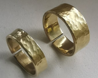 Messing Ring gehämmert. Wikinger Ring. Ring verstellbar. Handgefertigtes Geschenk für Mädchen, Frau, Mann, Junge. Boho Schmuck. Gehämmert Ring. Minimalistischer Ring