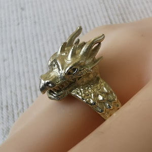 Solid brass ring dragon. Gift for girl, woman, man, Boho hippy style. Unisex ring. Handmade jewelry