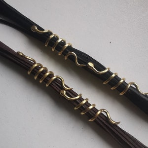 Messing haarslangenspiraalset, haaraccessoire in vikingstijl, boho hippiesieraden (4 stuks)