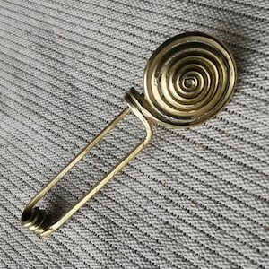 Handmade Spiral fibula brass clip for Scarf, vest, shawl, cloak Fibula Replica of European Medieval Jewelry gift for loved one or friend
