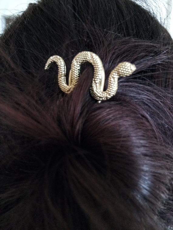 Hair Pin Of Brasshair Fork In Shape Of Snake Hair Pin For Etsy