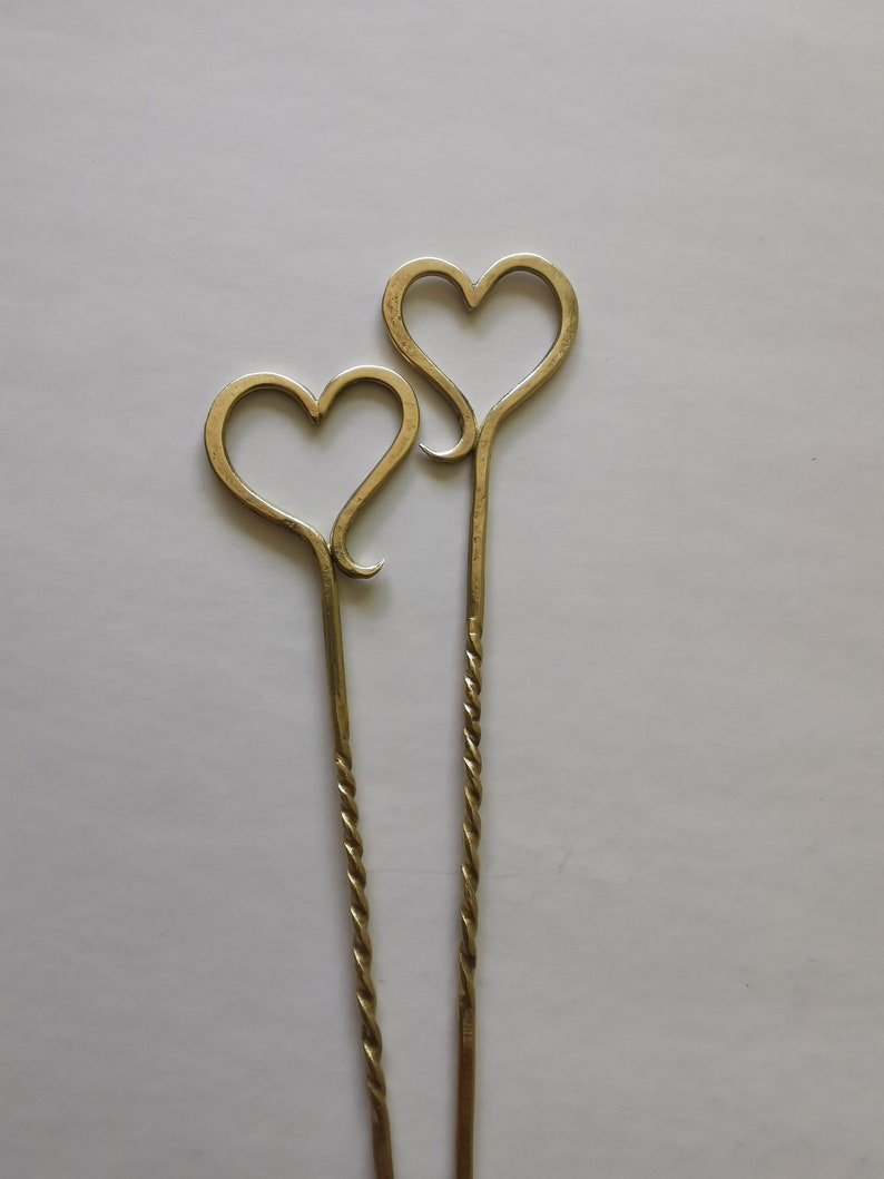 hearts Pin Handmade hair pin viking style.Gift for woman.Gift for girl copper Jewelry brass Hair Pin Hair accessories Solid Brass Pin