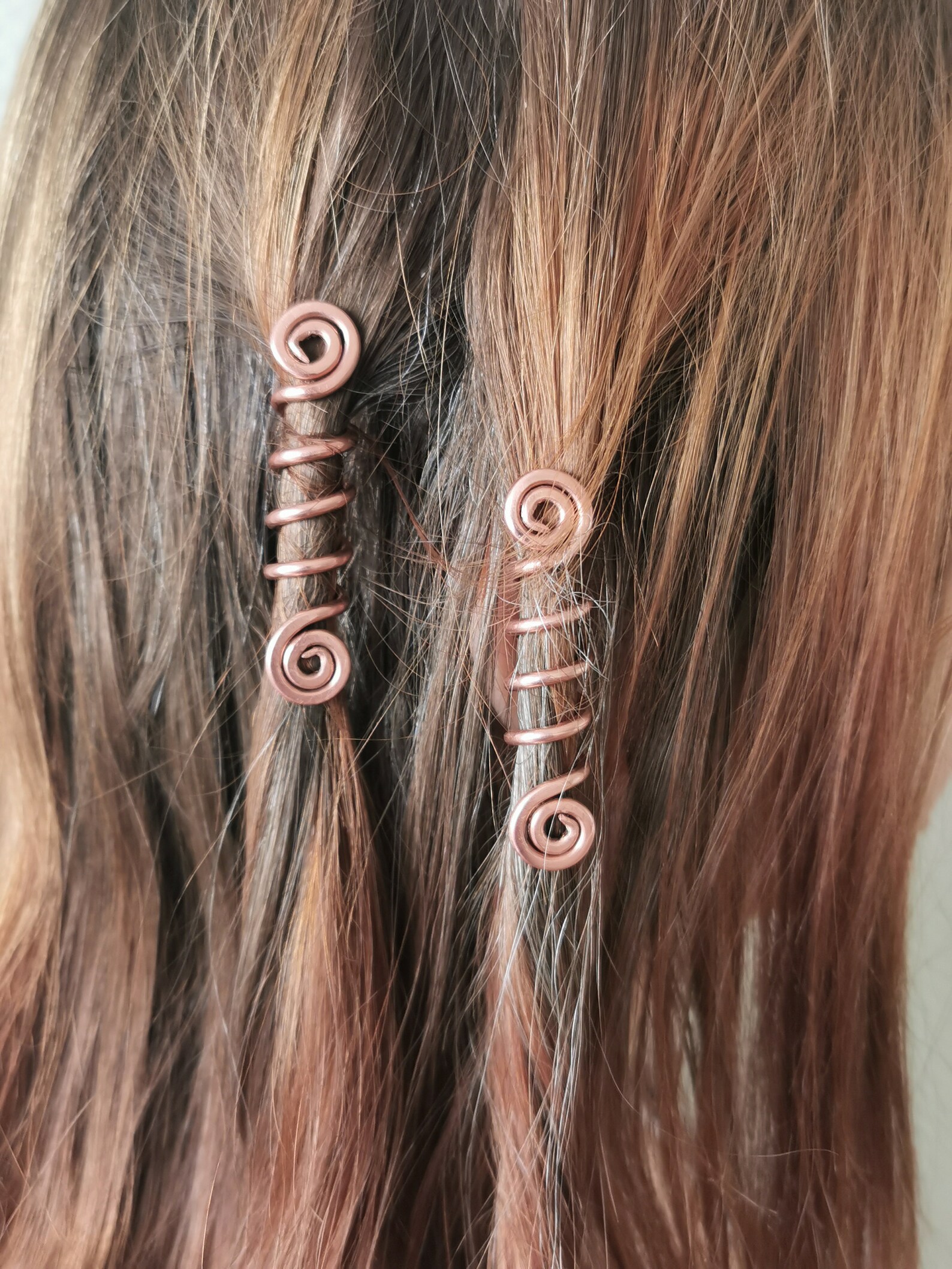 Copper Hair Spiral Wire Coils Hair Accessories Jewelrya Etsy Ireland