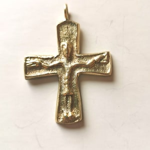 Pendant cross,solid brass pendant cross.Big cross. Gift for man. Gift for woman.Jewelry. Vintage cross. Handmade cuntry,boho & hippy style