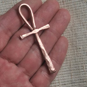Egyptian  Ankh necklace. Pendant the sign of life. A symbol of Eternity.  Spiritual symbol. Copper handmade jewelry. Gift for man, woman.