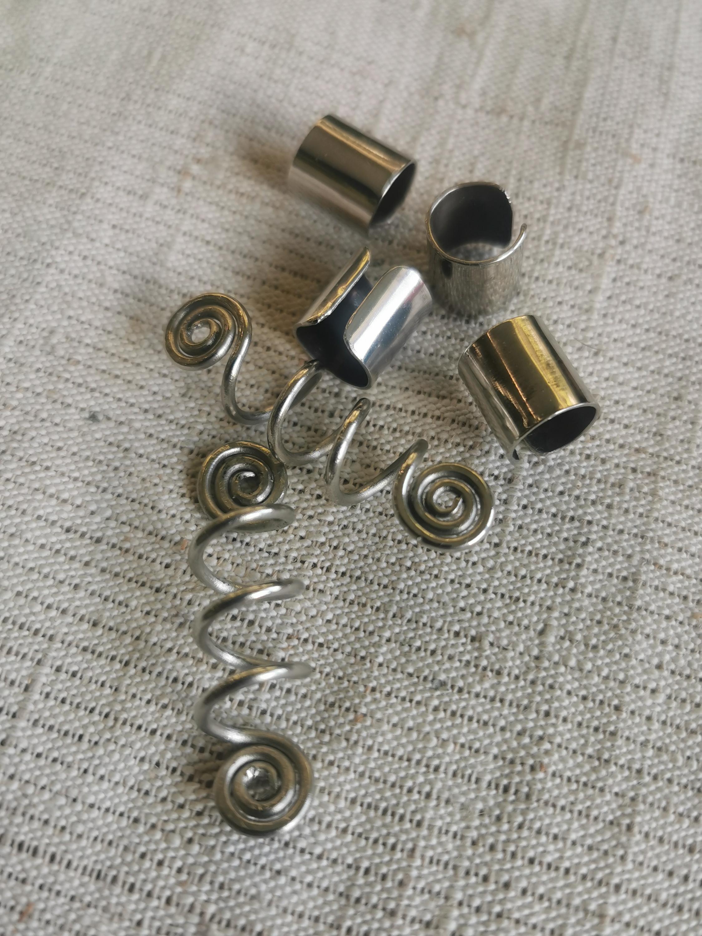 Hair Spirals Beads of Melchior [german Silver,nickel Silver] Silver ...