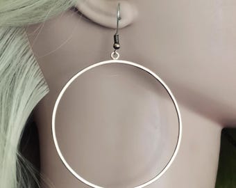 Big Copper Hoop Earrings.Hammered copper.Simple Everyday Jewelry. Classic Circle Earrings,Gift for woman,girls.Handmade Boho &hippie style.