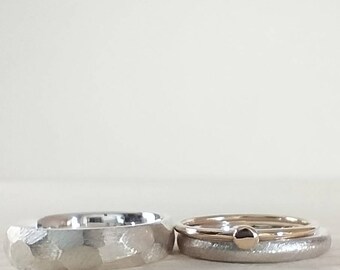 Wedding rings silver and fair trade gold