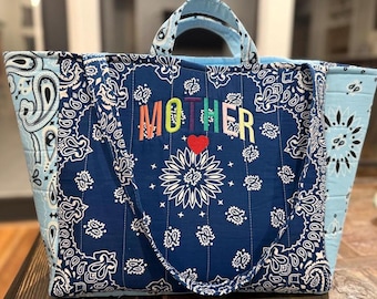 Custom Bandana Tote Bag | Personalized Embroidered, Custom Colors