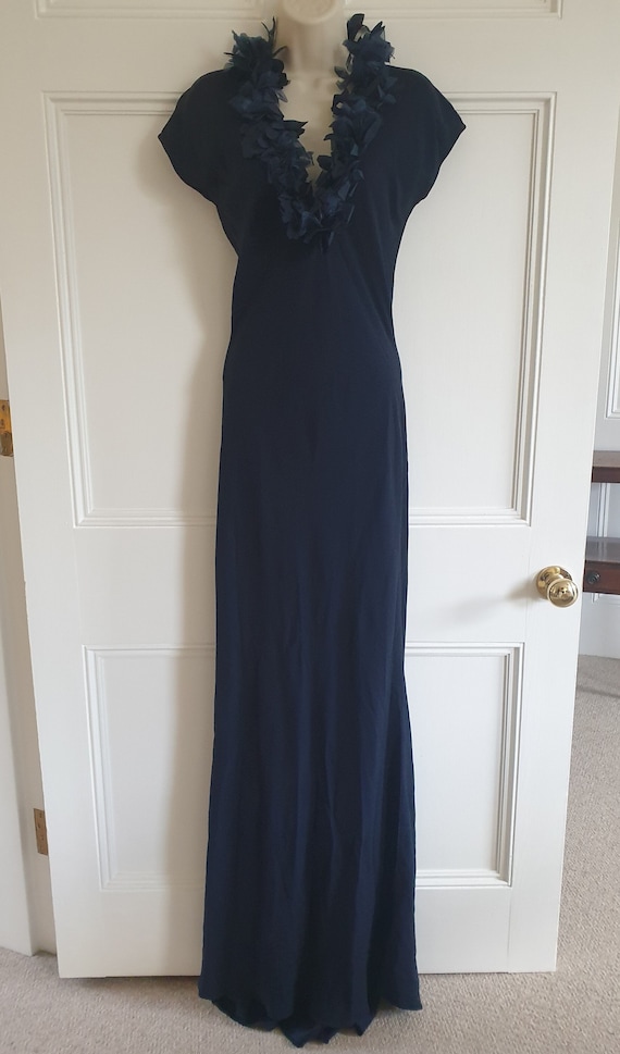Elegant Ben de Lisi prussian blue gown