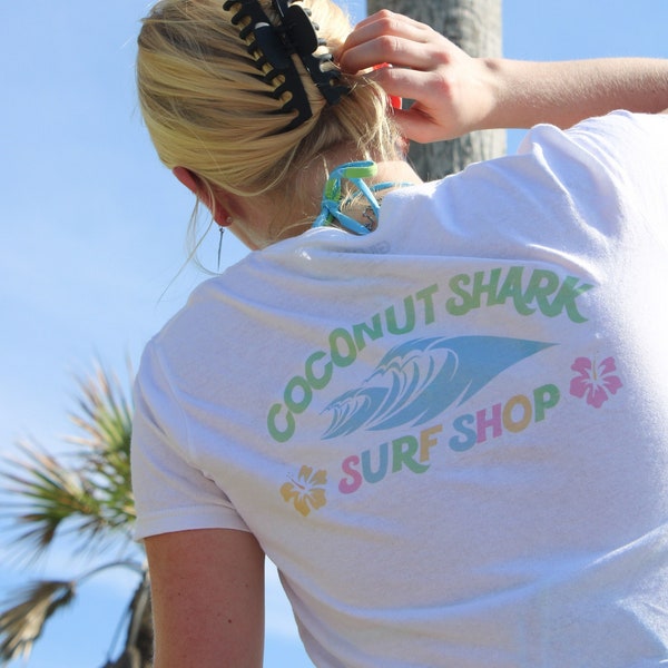 Coconut Shark Surf Shop | Pastel Tropical Beach T-Shirt | by Coconut Shark | Made in Florida