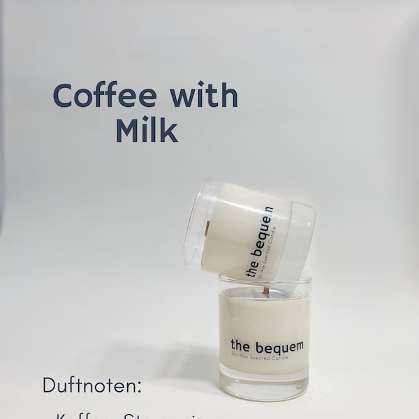 KOFFIE MET MELK Geurkaars van sojawas | Houten lont