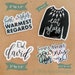 Sticker 4-Pack | Ew, David | Best Wishes Warmest Regards | Love that Journey for Me | Eat Glass Lightning Bolt Sweater 