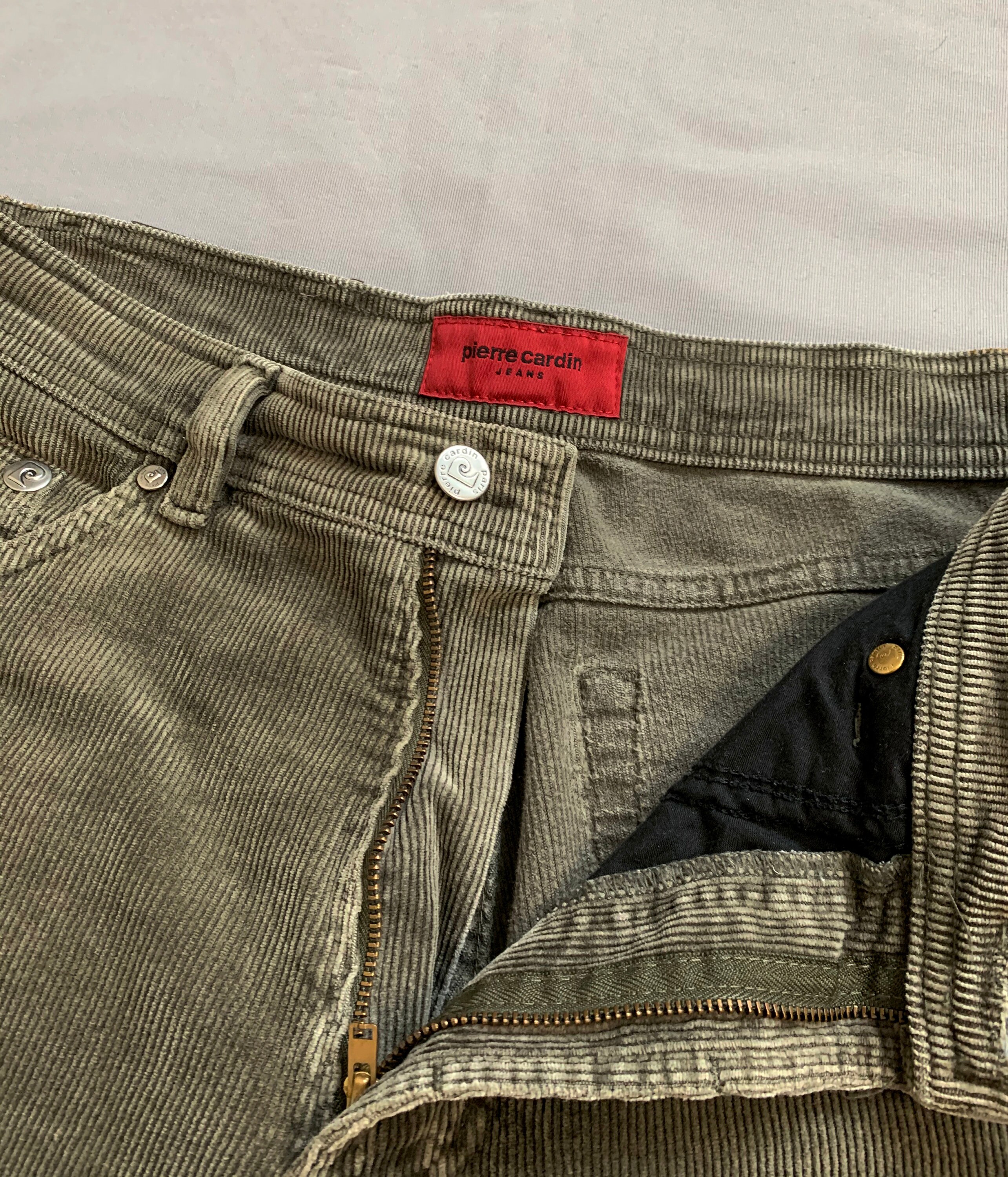 dark green cord trousers