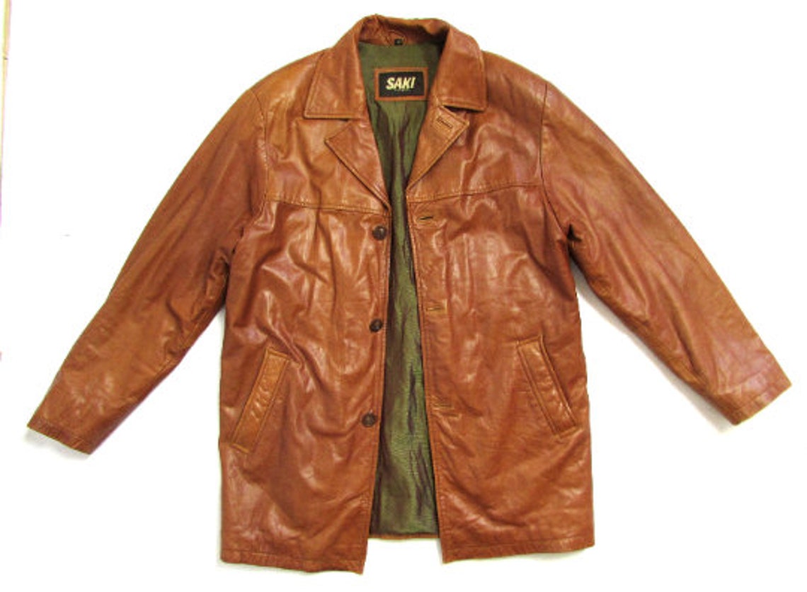 Vintage Leather JacketBrown Camel Jacket Leather Blazer Etsy