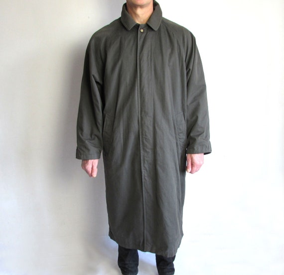 Vintage Trench Coat, Olive Green Coat, Warm Trench