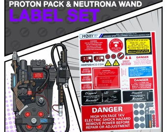 Life-Size Spirit Halloween Proton Pack & Neutrona Wand Labels