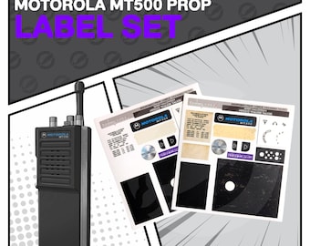 Spirit Halloween Moto MT500 Walkie Talkie Labels