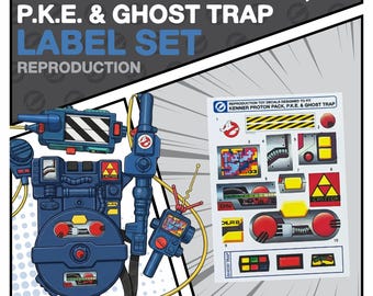 Kenner Proton Pack, PKE & Ghost Trap Reproduction Toy Decals