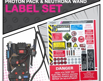Spirit Halloween (Smaller Scaled) Proton Pack & Wand Labels