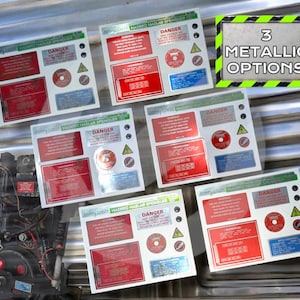Étiquettes Haslab Proton Pack en vinyle métallique (brossé, chromé ou mat)
