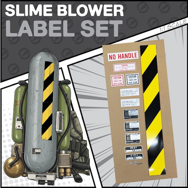 Juego de etiquetas para soplador de slime