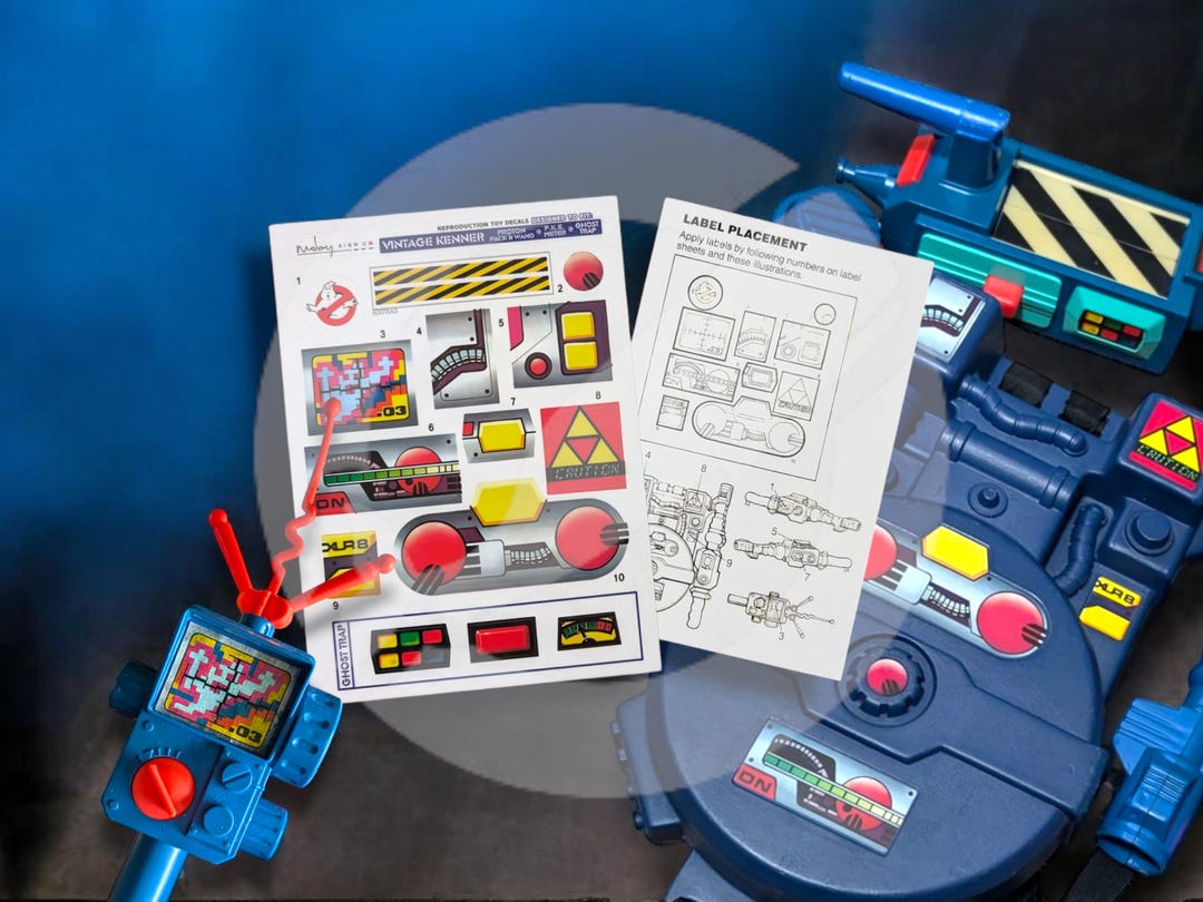 Kinner Reproduction Kenner Proton Pack, PKE & Ghost Trap Reproduction Toy Decals - Etsy