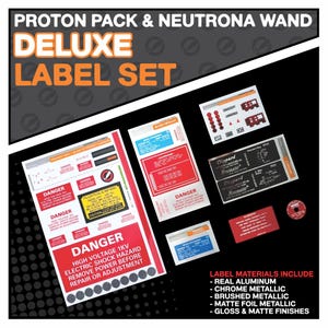 Set di etichette deluxe per zaino protonico e bacchetta a neutroni