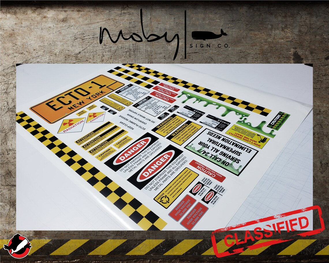 Ecto 1 Roof Rack Label Decal Kit Die cut Etsy