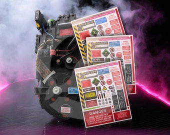 Spirit Halloween (Smaller Scaled) Proton Pack & Wand Labels