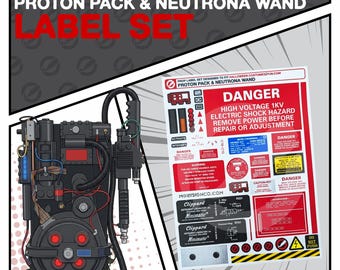 Halloween Costumes Proton Pack & Neutrona Wand Labels