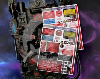 Life-Size Spirit Halloween Proton Pack & Neutrona Wand Labels