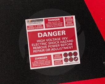 Slightly Darker Red - Proton Pack, Neutrona Wand & Ghost Trap Danger Labels