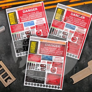 Labels protonenpakket en neutronastaafje (schaal 1:1)