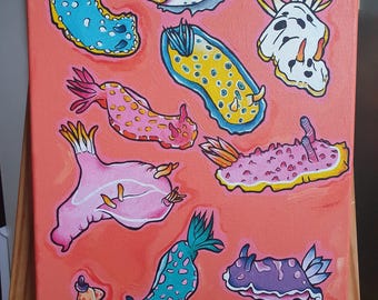 Nudibranchs Sea Slugs Colourful Canvas Painting