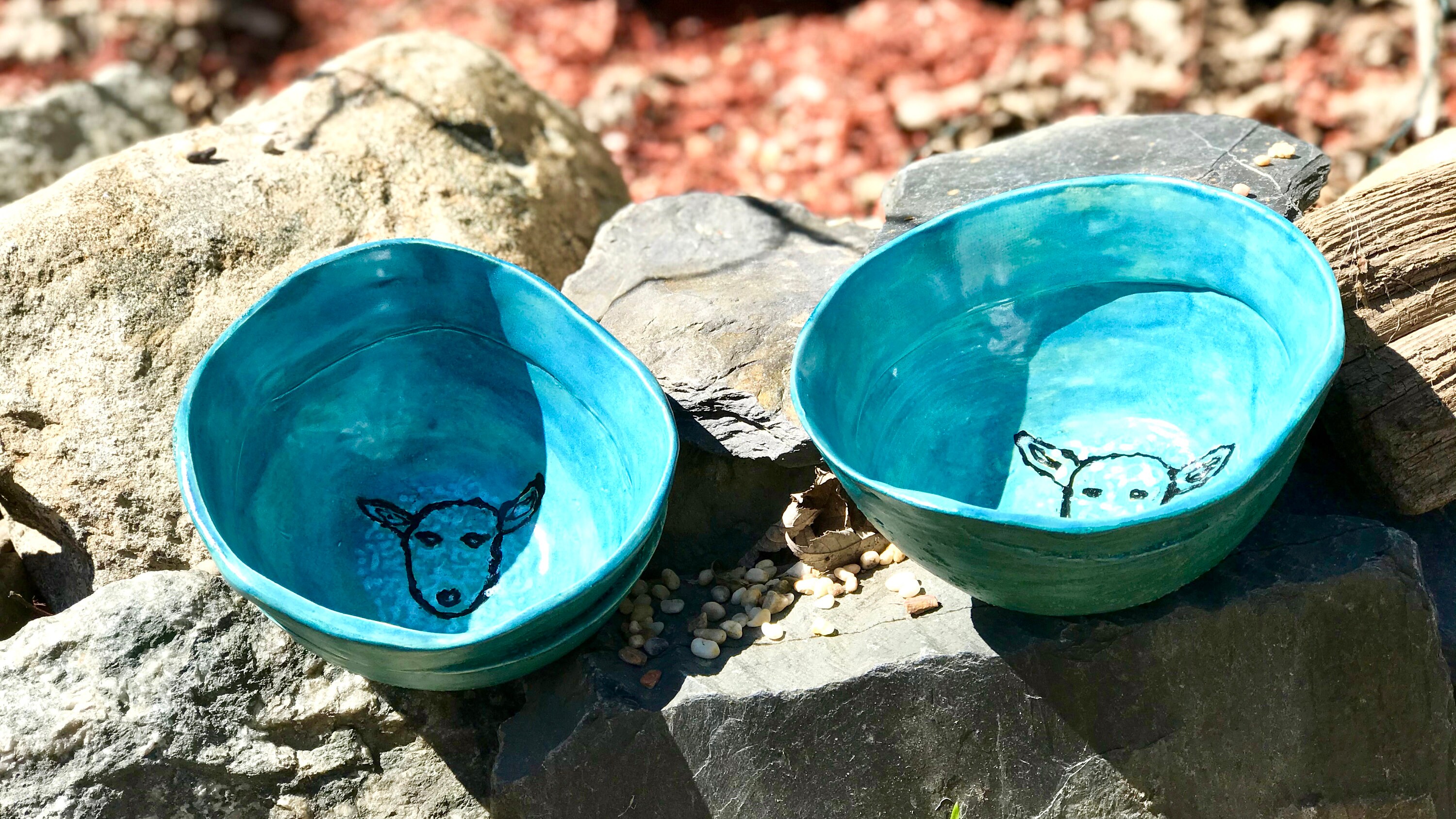 DOG BOWL SET handmade ceramic pottery herding dogs bowls sheep Etsy