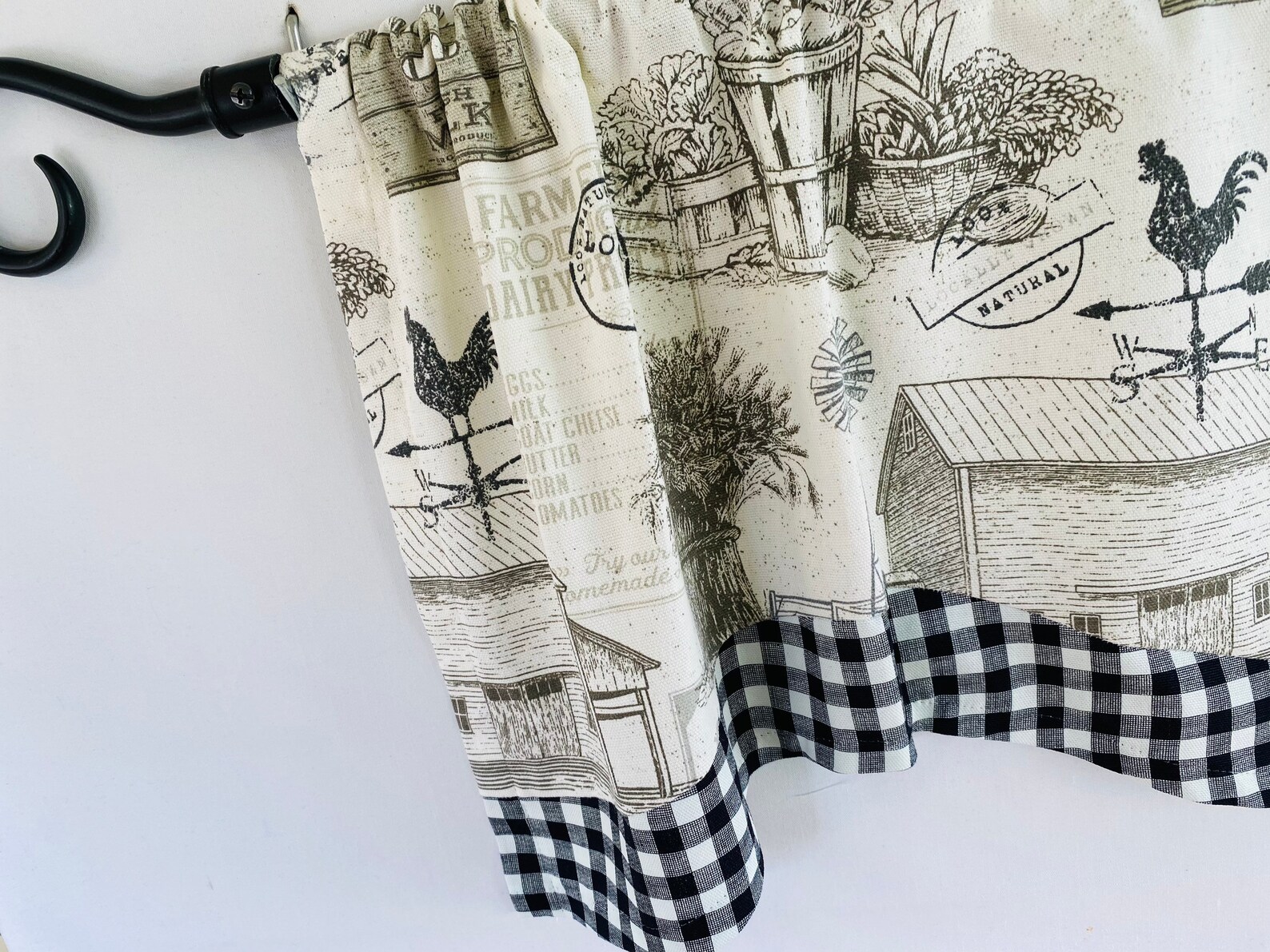 FARMHOUSE Kitchen Curtains FRENCH COUNTRY Curtain Kitchen Etsy