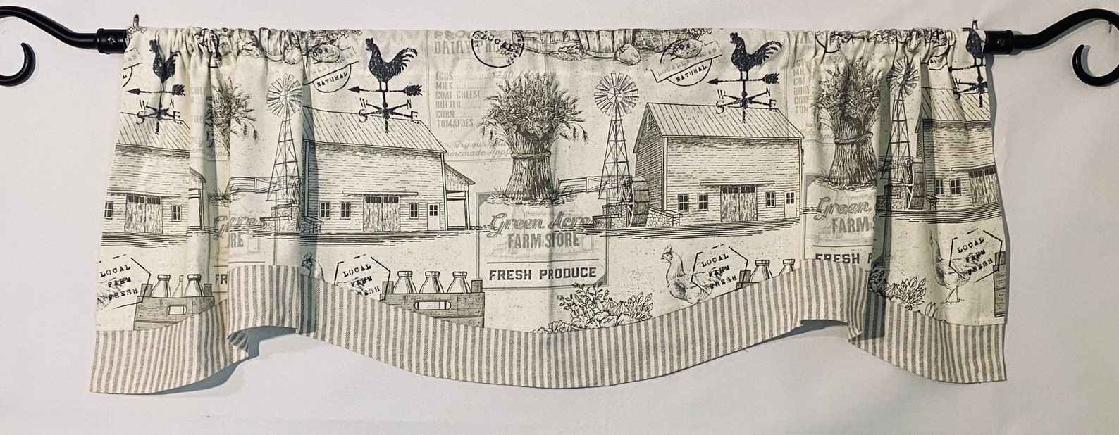 FARMHOUSE Kitchen Curtains FRENCH COUNTRY Curtain Kitchen Etsy