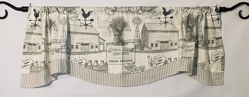 FARMHOUSE Kitchen Curtains FRENCH COUNTRY Curtain Kitchen - Etsy