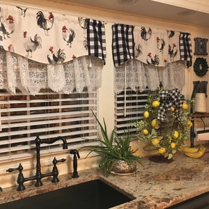 FARMHOUSE KITCHEN Curtain Valance Kitchen Window Curtain - Etsy