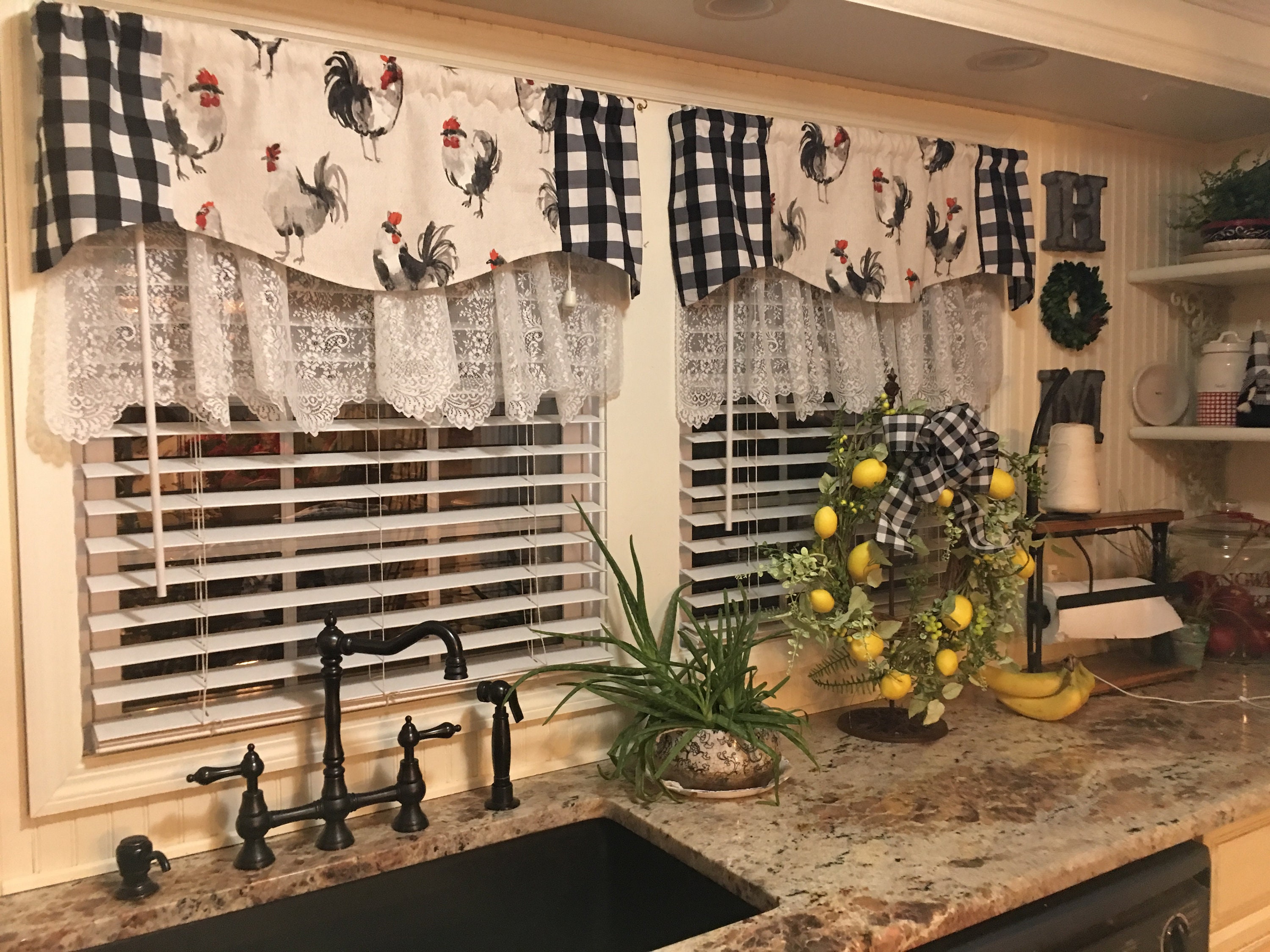 FARMHOUSE KITCHEN Curtain Valance Window Topper Curtains Etsy