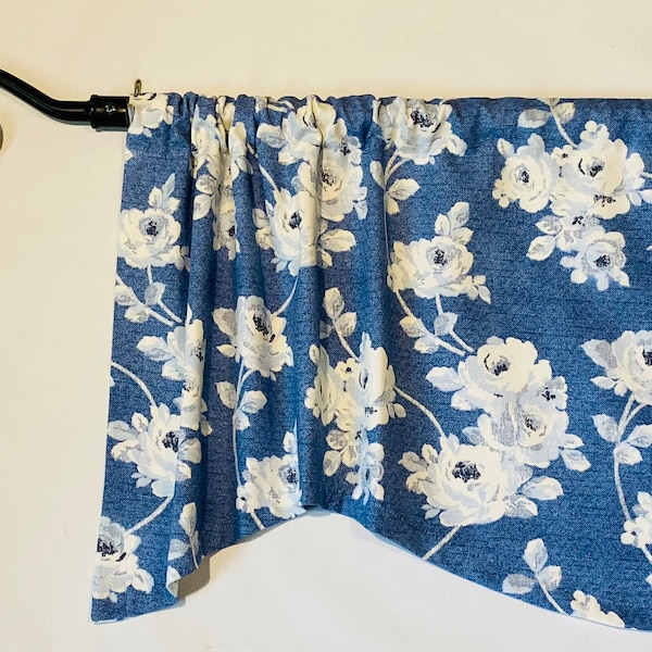 Kitchen curtain valance,Farmhouse Curtains, Valances for Windows, Kitchen window curtains, Blue Window valances, Bedroom Curtain,