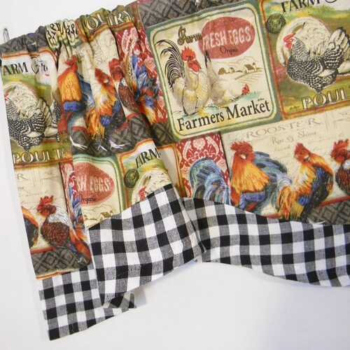 FARMHOUSE Kitchen Curtains FRENCH COUNTRY Curtain Kitchen Etsy