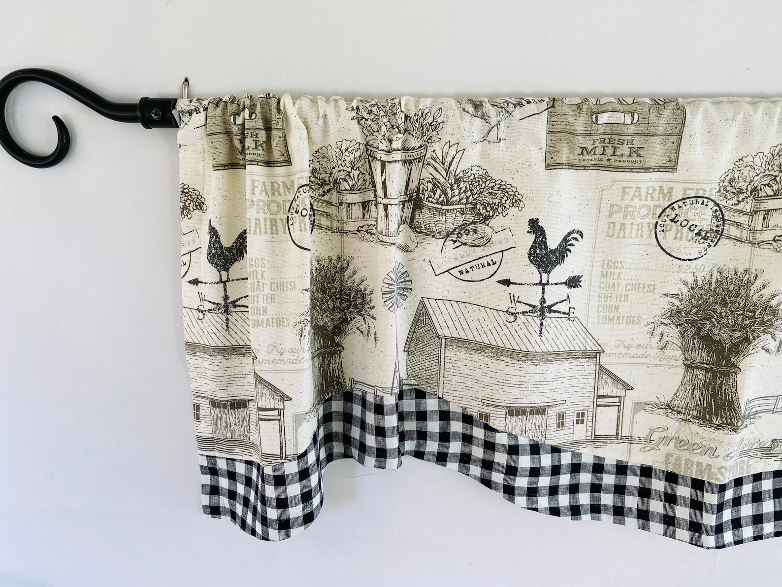 FARMHOUSE Kitchen Curtains FRENCH COUNTRY Curtain Kitchen Etsy