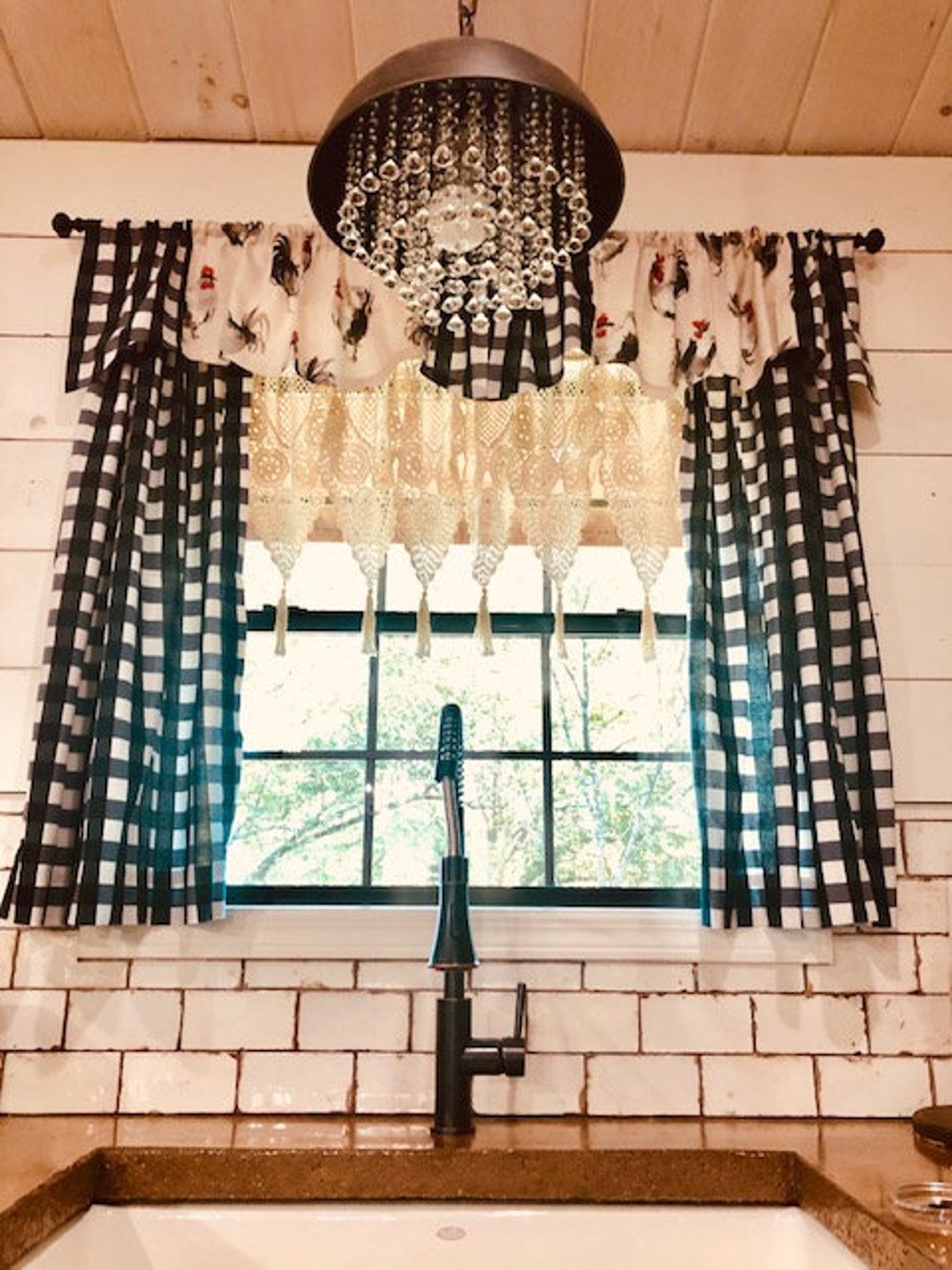 FARMHOUSE Kitchen Curtains FRENCH COUNTRY Curtain Kitchen Etsy