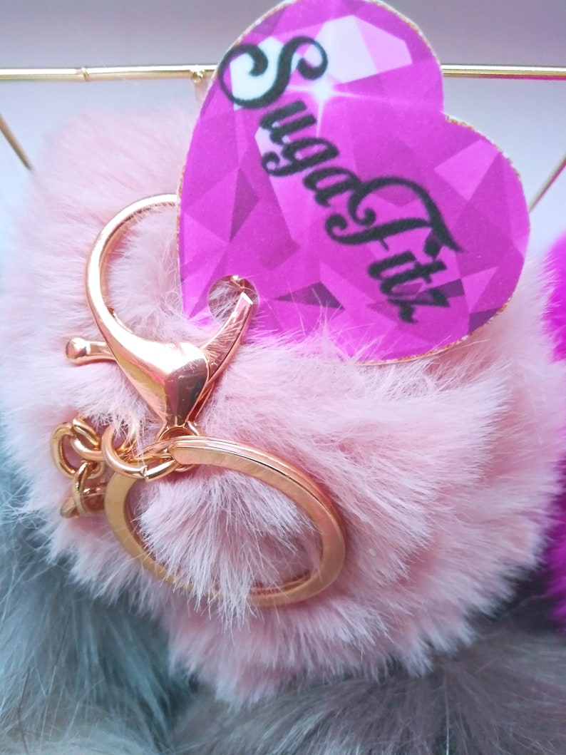 Cute Large Furry Puff Ball Keychain Puffball for Lipgloss Etsy