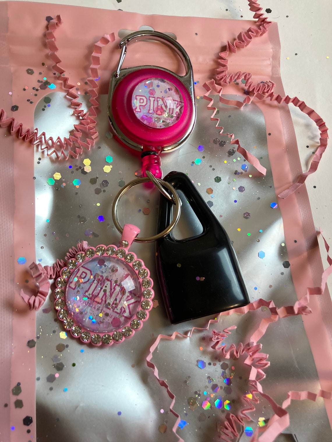Pink Glitter Keychain Pretty Girl Gift Stoner Gift Etsy