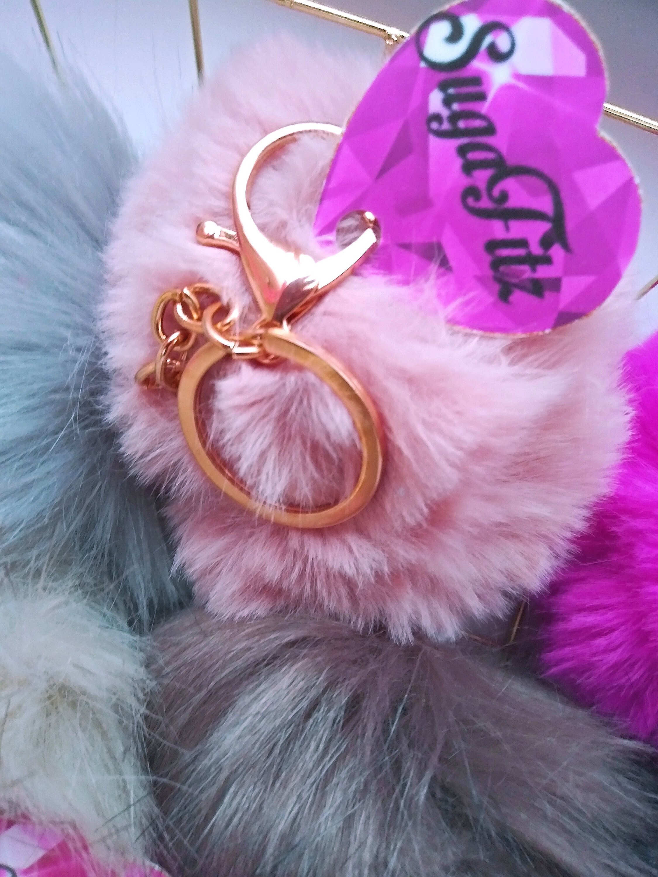 Cute Large Furry Puff Ball Keychain Puffball for Lipgloss Etsy